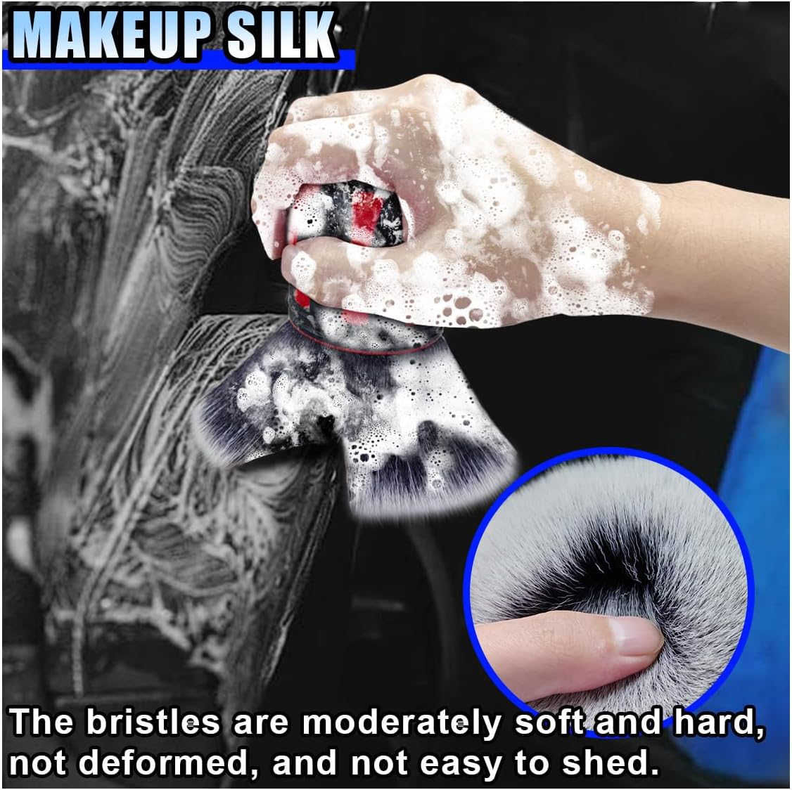 Car Detailing Brush, Ultra Soft Bristles XL Synthetic Brush, Auto Interior Dusting Brush with Storage Rack, Car Cleaning Tool for Vehicle Air Conditioner Vents, Dashboard, Leather