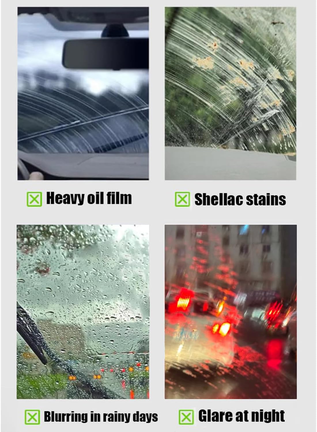 2025 New Automotive Oil Film Cleaning Brush, Clear Vision Glass Cleaner, Reusable Oil Film Cleaning Brush for Car Windows, Universal Glass Wipe Board